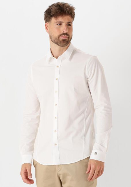 Witte CAST IRON Casual overhemd LONG SLEEVE SHIRT TWILL JERSEY 2 TONE - large