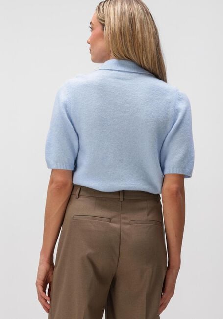 Lichtblauwe GESTUZ Trui GZALPHA SS POLO PULLOVER - large