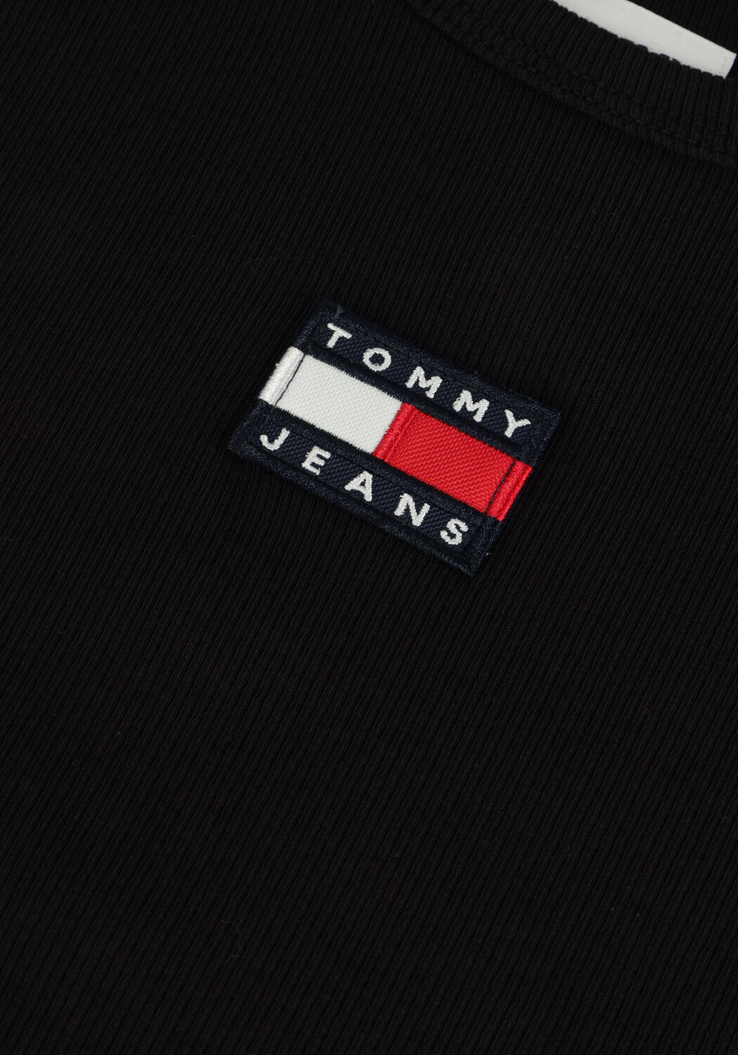 Zwarte TOMMY JEANS Top TJW BABY RIB CENTER BADGE - large