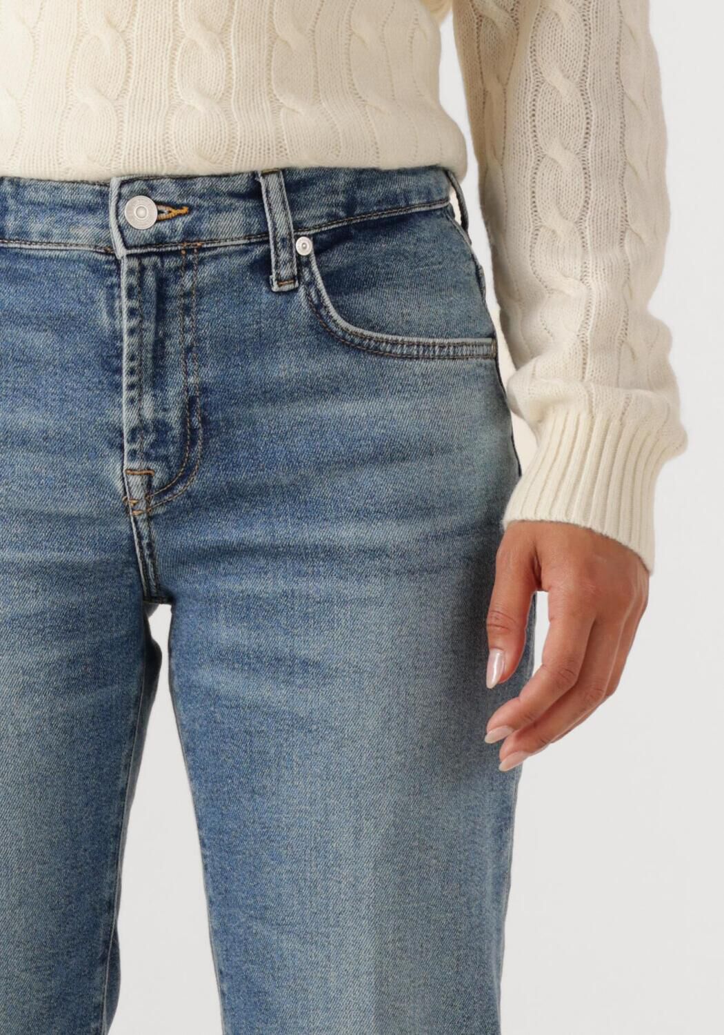 7 FOR ALL MANKIND Dames Jeans Calie Straight Fancy Blauw