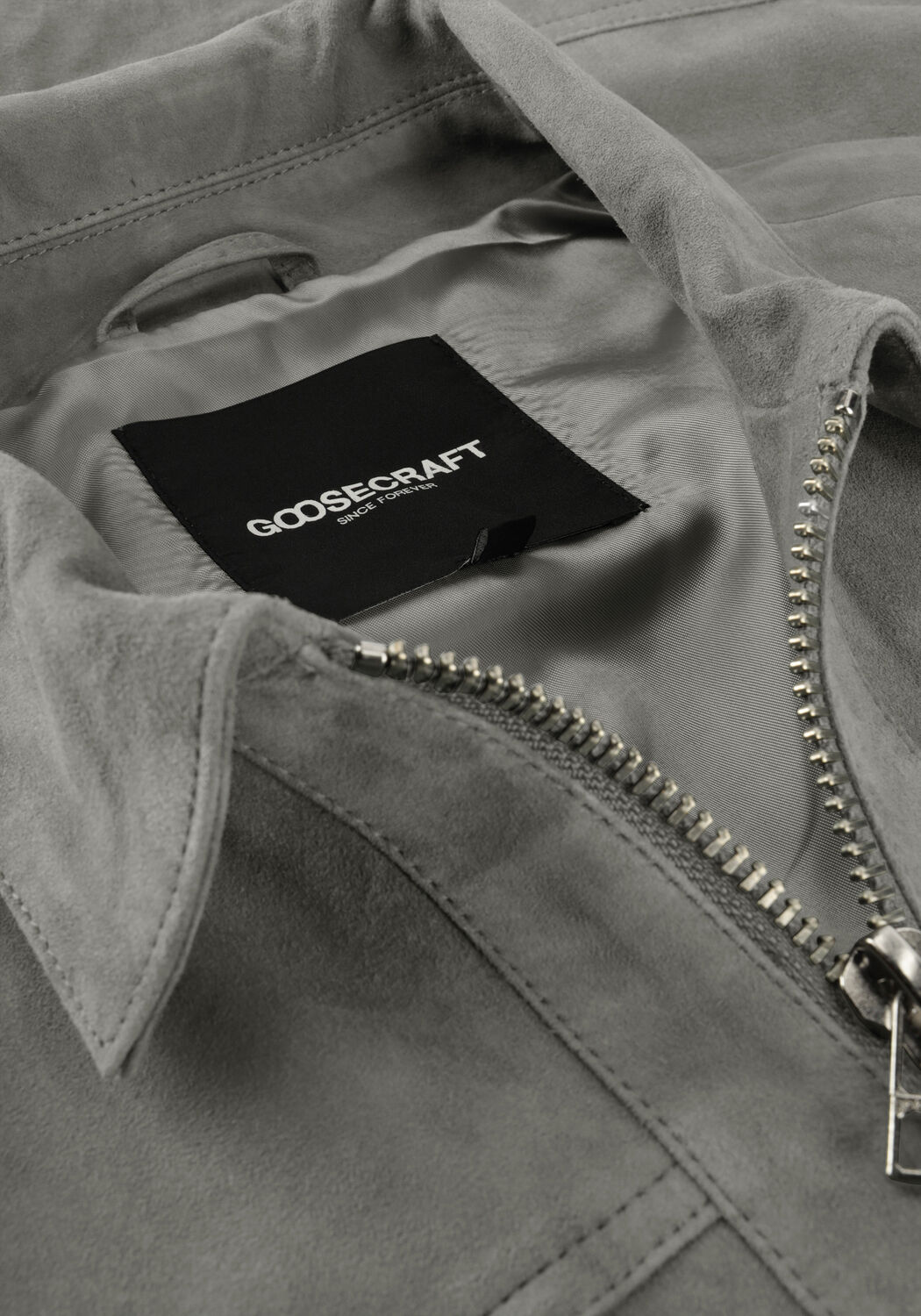 Grijze GOOSECRAFT Leren jas GC PORTER JACKET - large