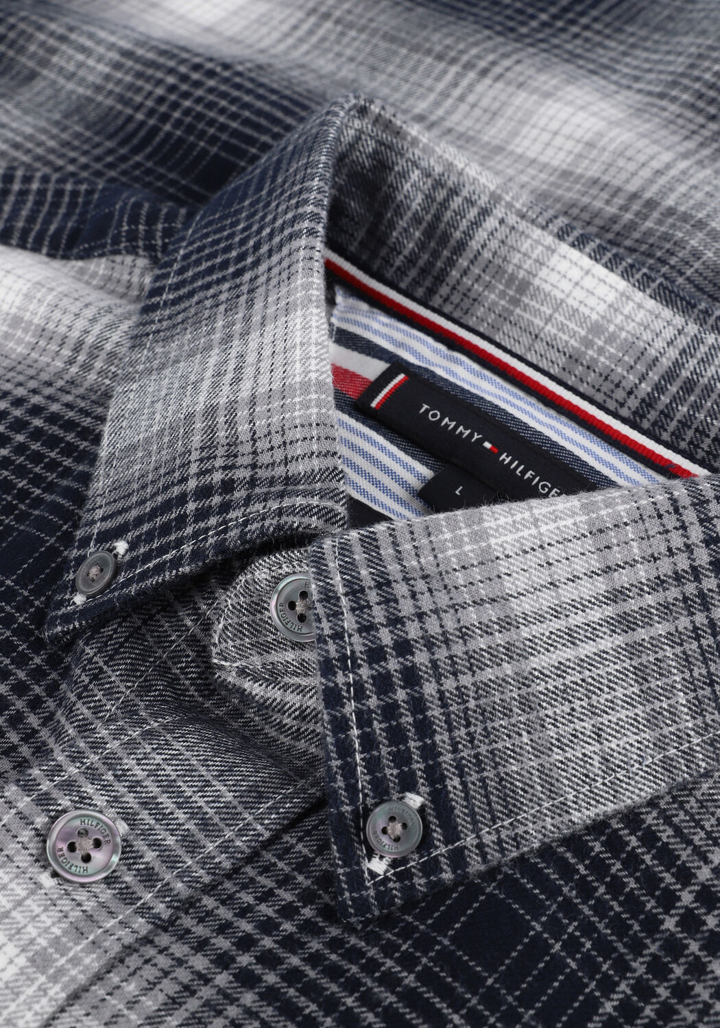 Zwarte TOMMY HILFIGER Casual overhemd SLUB SHADOW CHECK RF SHIRT - large