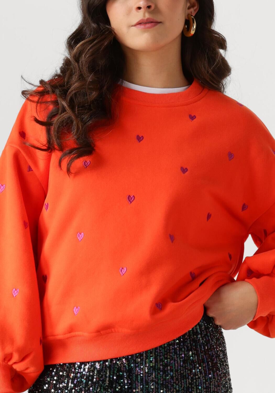 YDENCE Dames Truien & Vesten Sweater Hearts Koraal