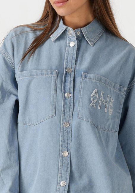 Blauwe ALIX THE LABEL Blouses LADIES WOVEN CHAMBRAY PEPLUM DENIM BLOUSE - large