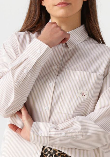 Ecru CALVIN KLEIN Blouses WOVEN LABEL RELAXED SHIRT - large