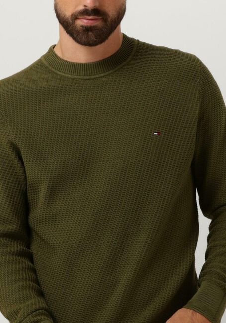 Groene TOMMY HILFIGER Trui RECTANGULAR STRUCTURE CREW NK - large