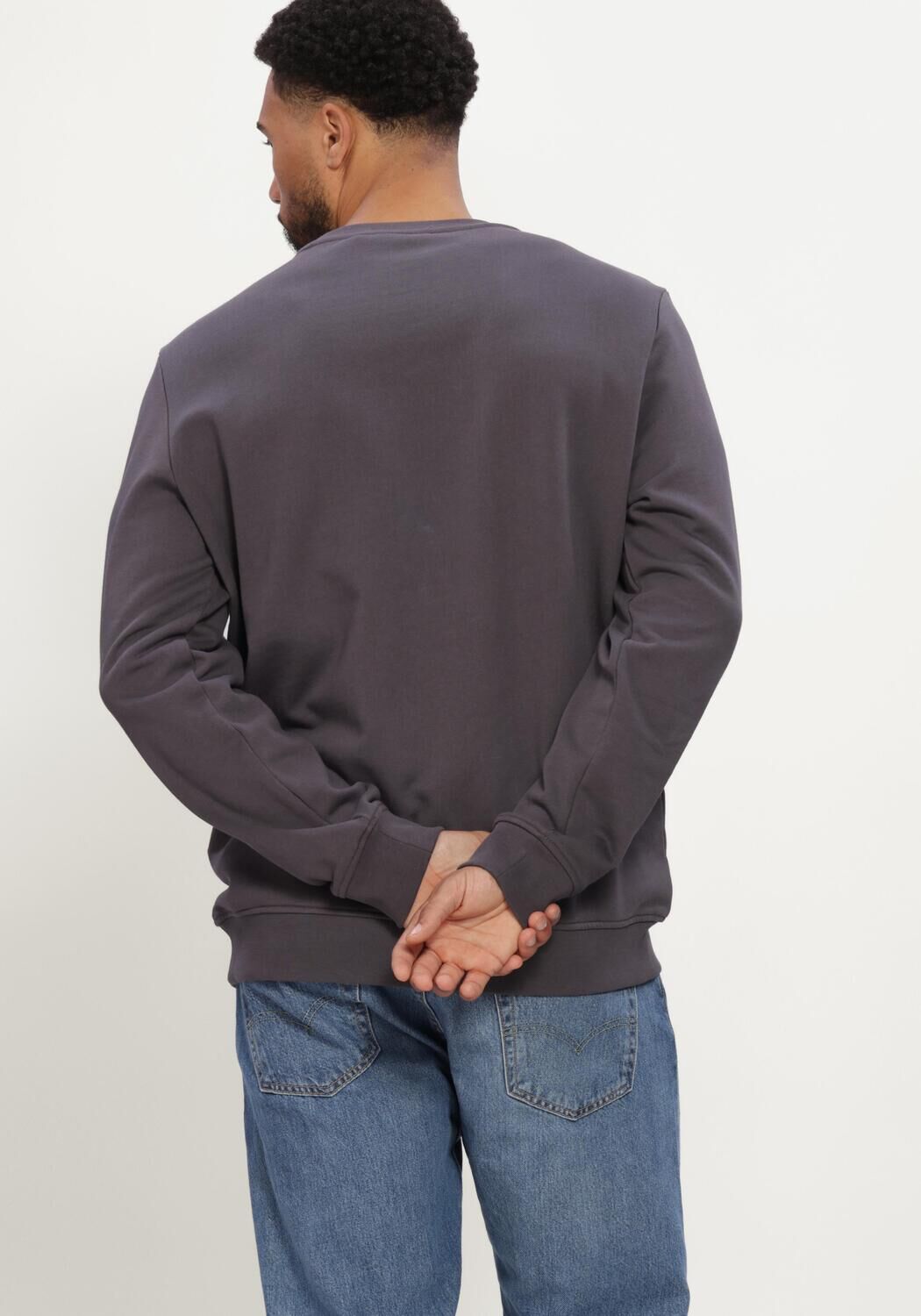 Donkergrijze LYLE & SCOTT Trui SUPERFINE CREW NECK SWEATSHIRT - large