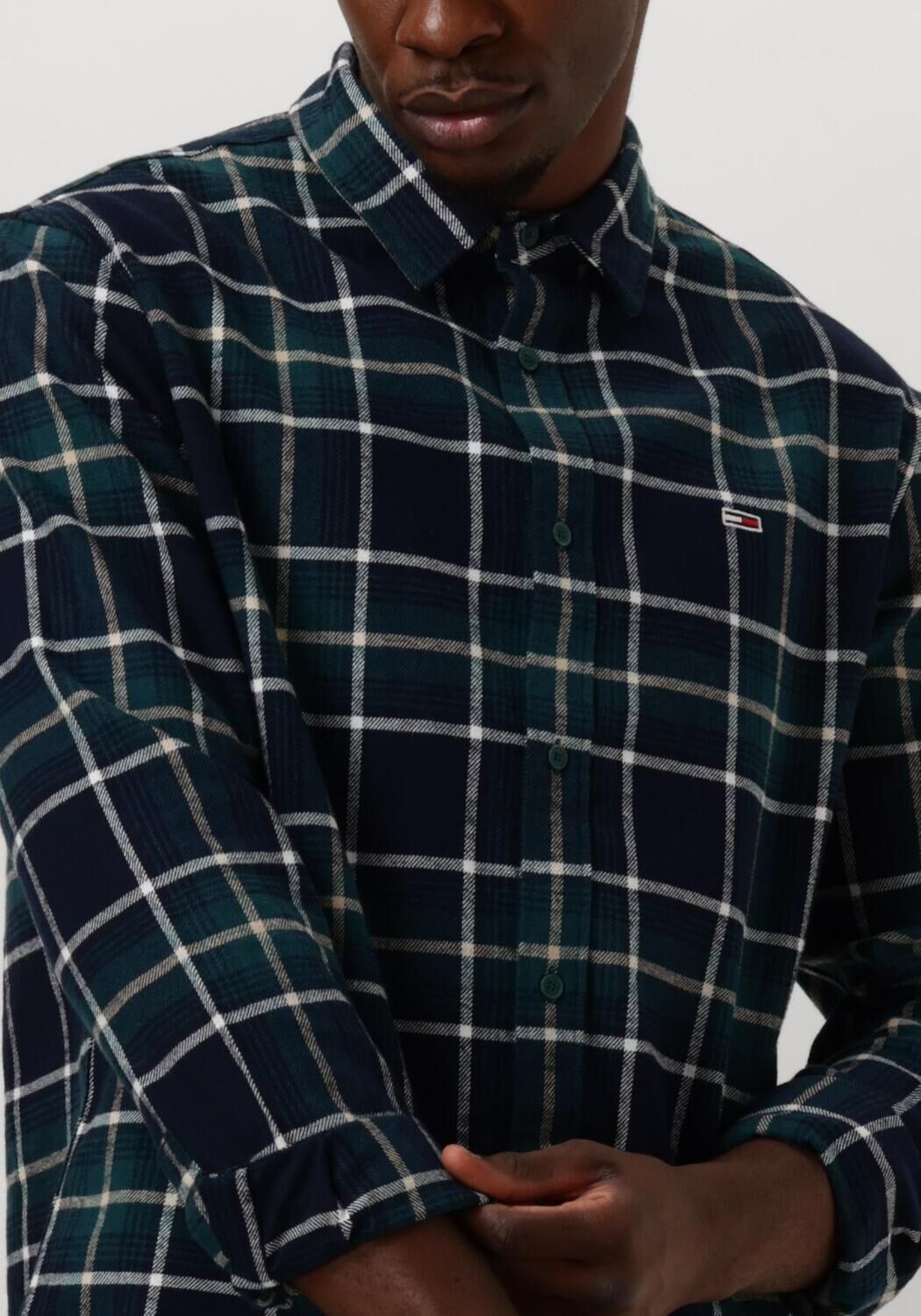 TOMMY JEANS Heren Overhemden Tjm Reg Check Flanne Shirt Blauw