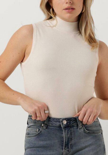Creme SUMMUM Top SLEEVELESS TURTLE NECK TOP BASIC KNIT - large