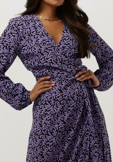 Paarse MODSTR&Ouml;M Midi jurk CHESLI MD PRINT WRAP DRESS - large