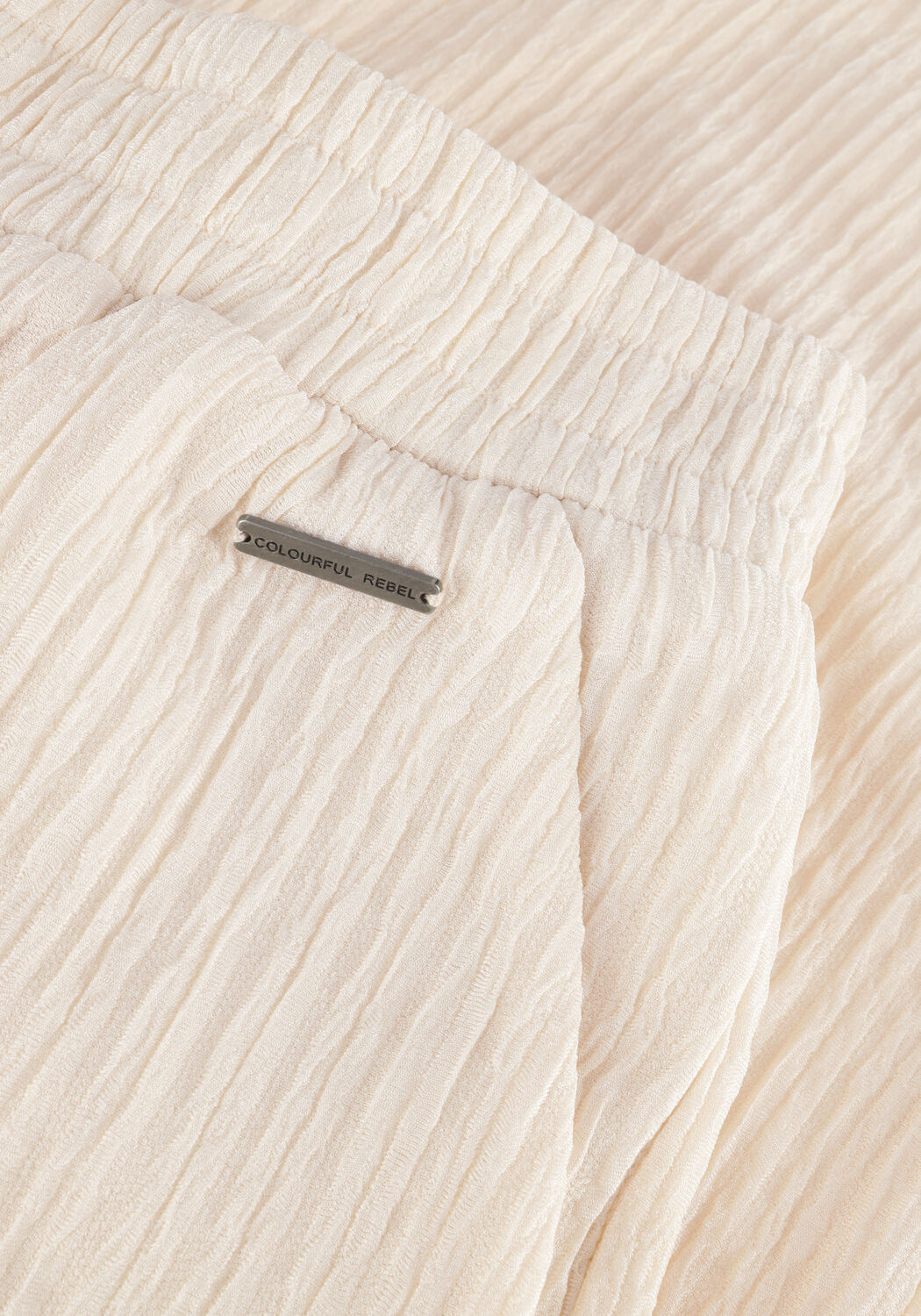 Ecru COLOURFUL REBEL Wijde broek MELODY STRUCTURE STRAIGHT PANTS - large