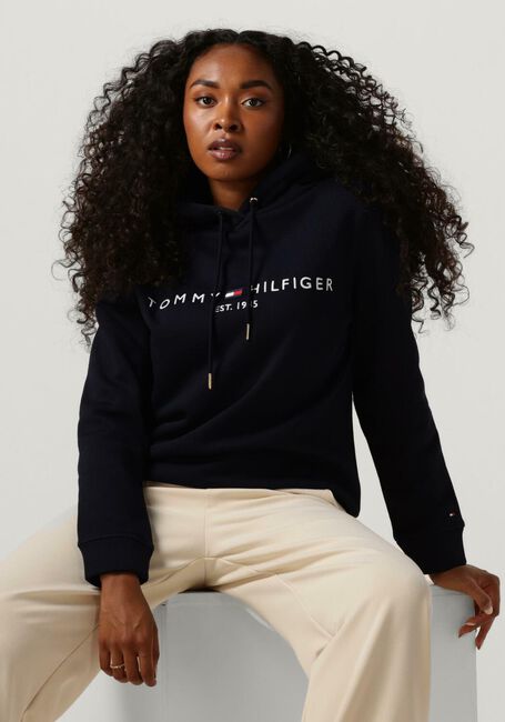 Donkerblauwe TOMMY HILFIGER Trui HERITAGE HILFIGER HOODIE LS - large