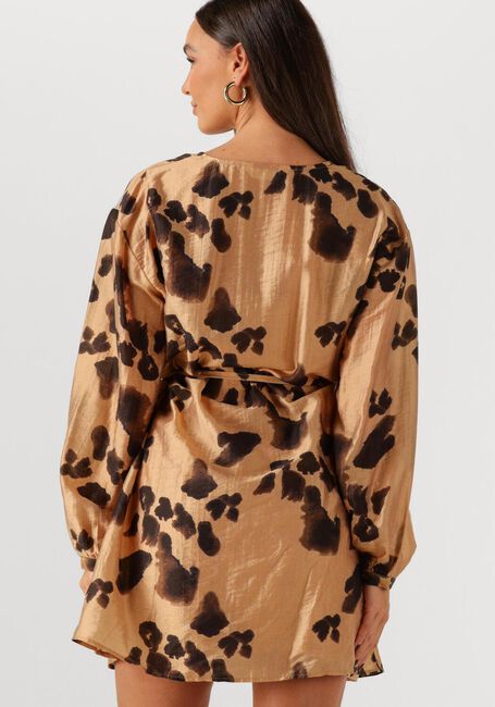 Camel MSCH COPENHAGEN Mini jurk MSCHNILLA ROMINA SHORT DRESS AOP - large