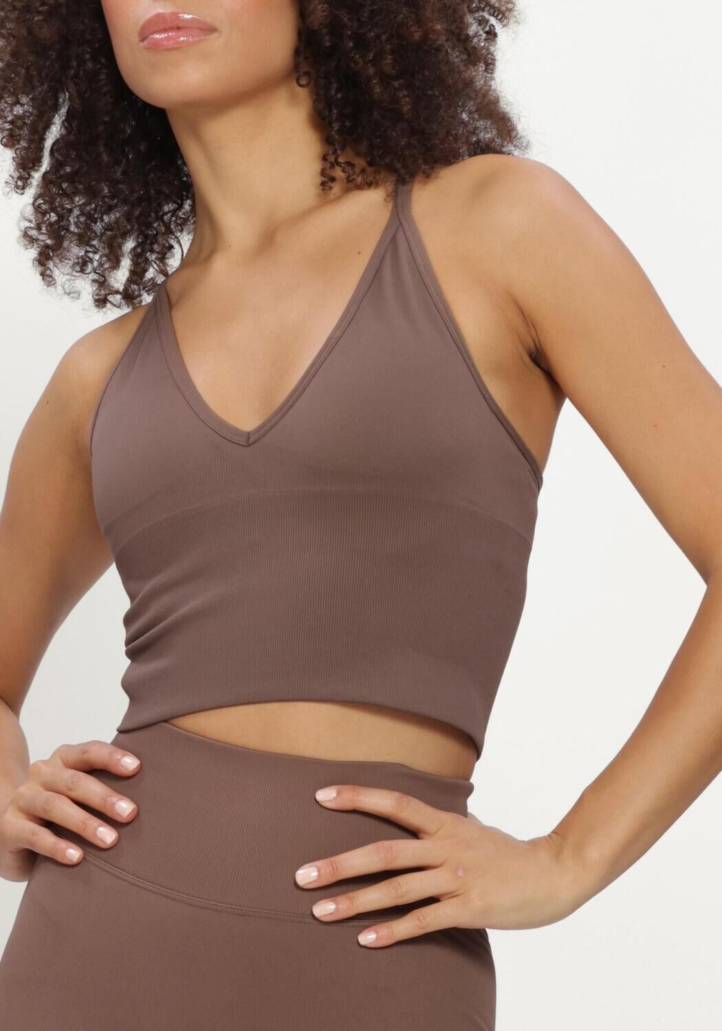 Bruine AIM'N Sporttops SHAPE SEAMLESS CROSS BACK BRALETTE - large