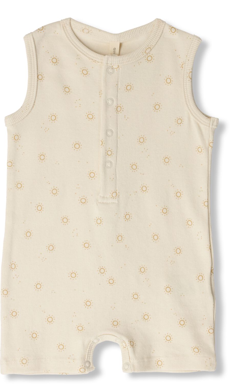 QUINCY MAE Baby Boxpakken Ribbed Henley Romper Suns Beige