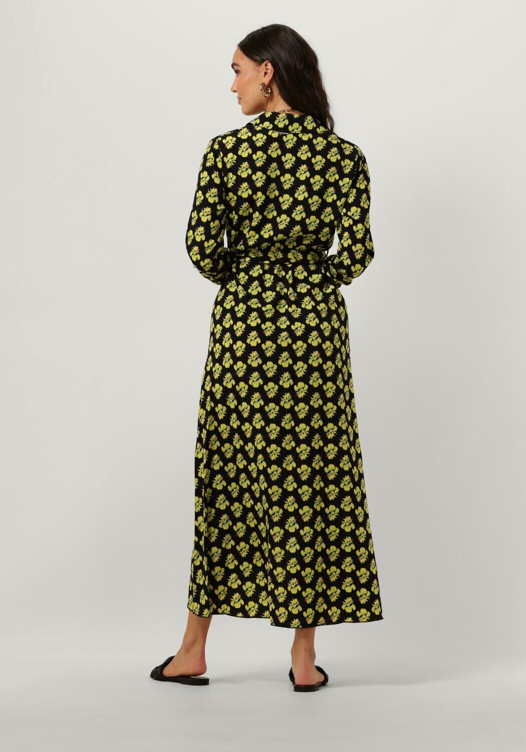 COLOURFUL REBEL Dames Jurken Vivian Big Flower Maxi Dress Geel