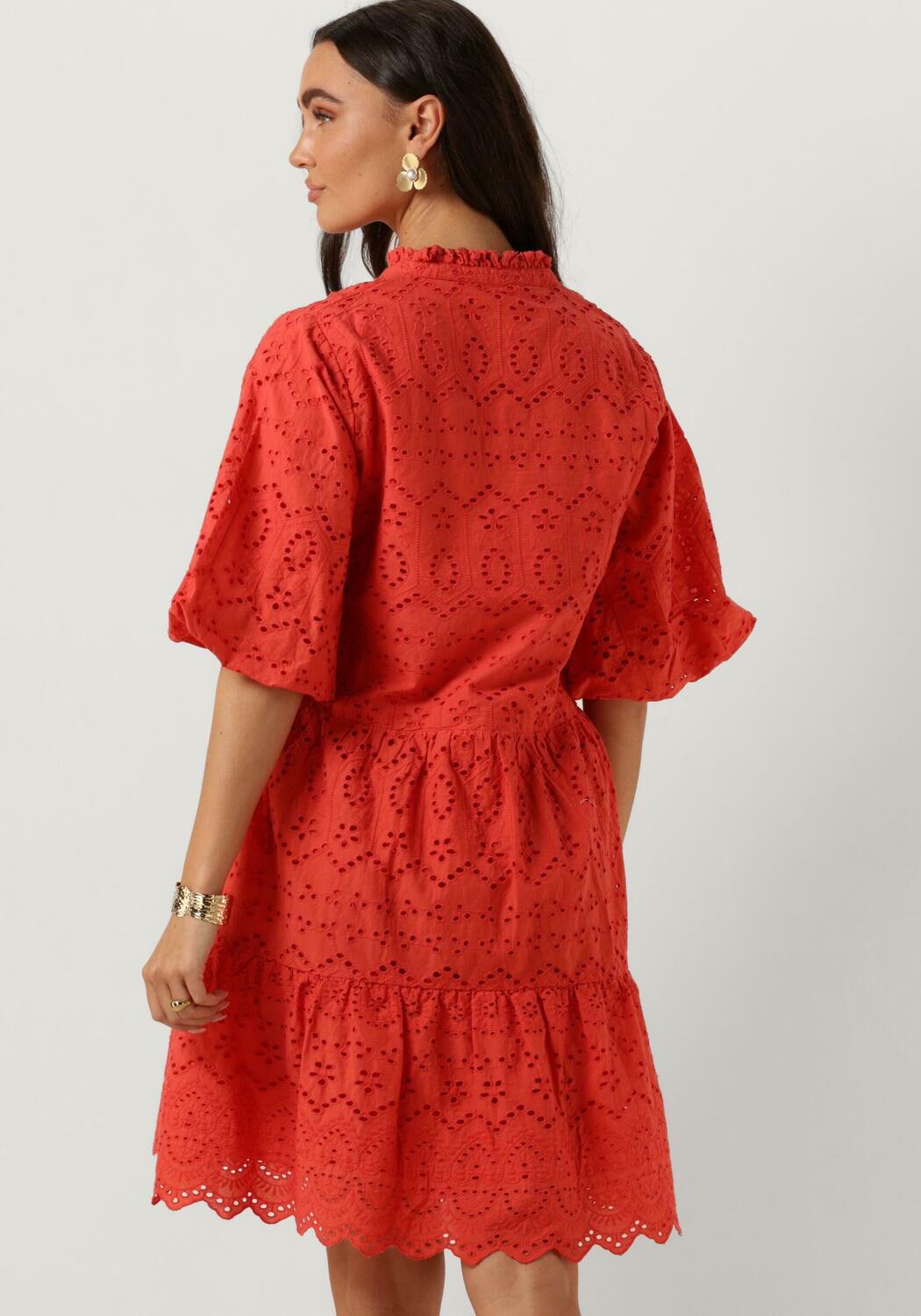 NOTRE-V Dames Jurken Nv-donna Dress Broderie Anglaise Dress Koraal