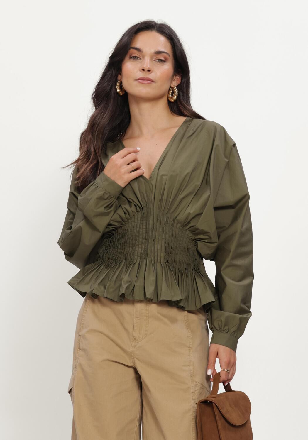 Groene COPENHAGEN MUSE Blouses CMPOPLIN-BLOUSE - large