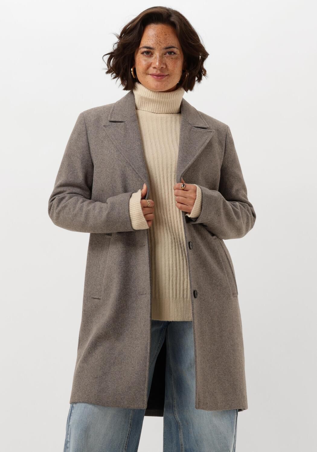 Selected Femme Grijze wollen jas voor vrouwen Gray Dames
