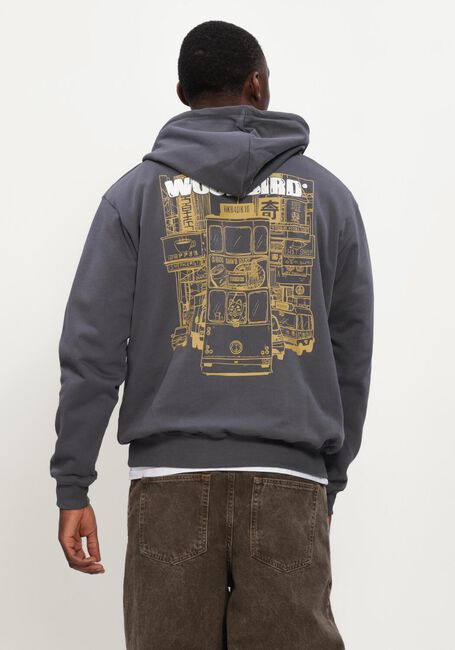 Donkergrijze WOODBIRD Sweater WBPACS TRAM HOODIE - large