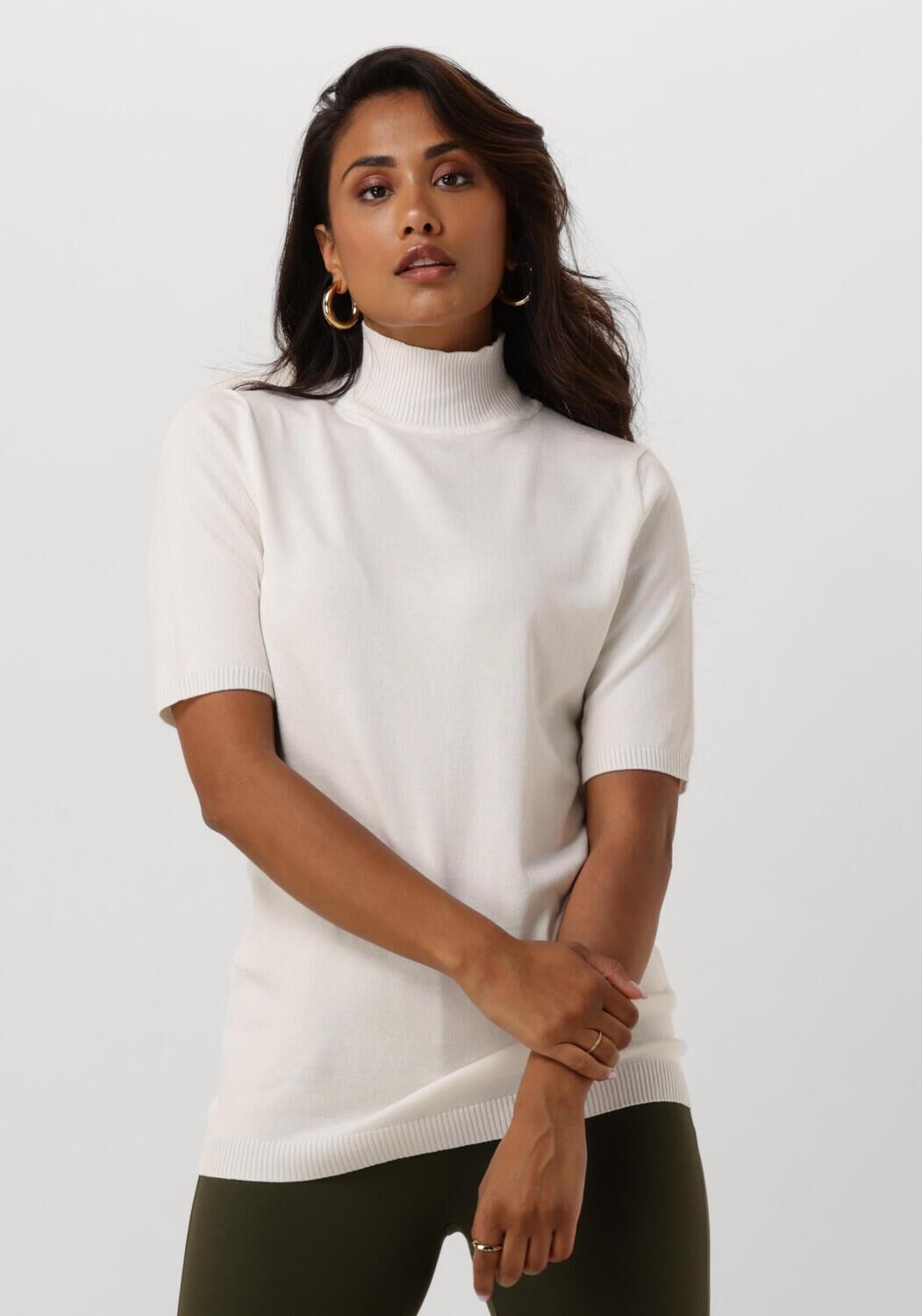 MINUS Dames Tops & T-shirts Lima Roll Neck Knit Gebroken Wit