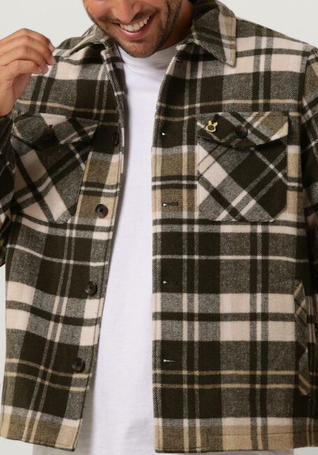 Groene SCOTCH & SODA Overshirt BRUSHED WOOL-BLEND CHECKED OVERSHIRT - large