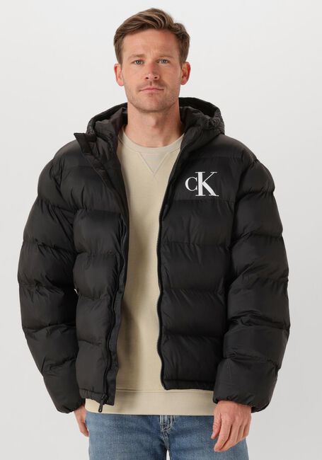 Zwarte CALVIN KLEIN Gewatteerde jas LS NYLON MONGRAM PUFFER JKT - large