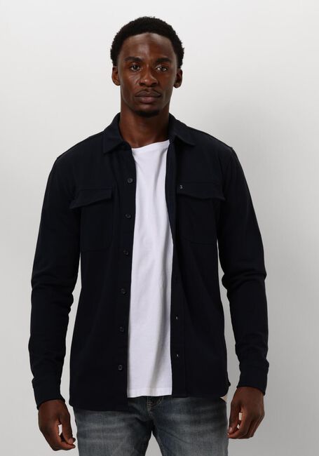Donkerblauwe BUTCHER OF BLUE Overshirt FINN POCKET JERSEY SHIRT - large