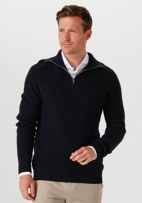 Donkerblauwe PROFUOMO Trui PULLOVER HALF ZIP - large