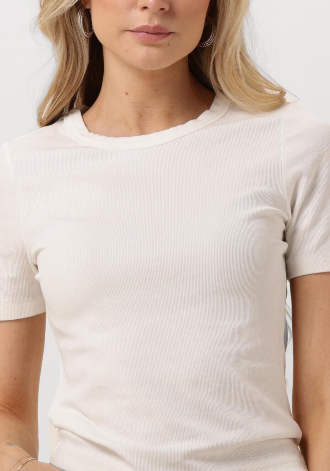 CATWALK JUNKIE Dames Tops & T-shirts Ribbed Tee Wit