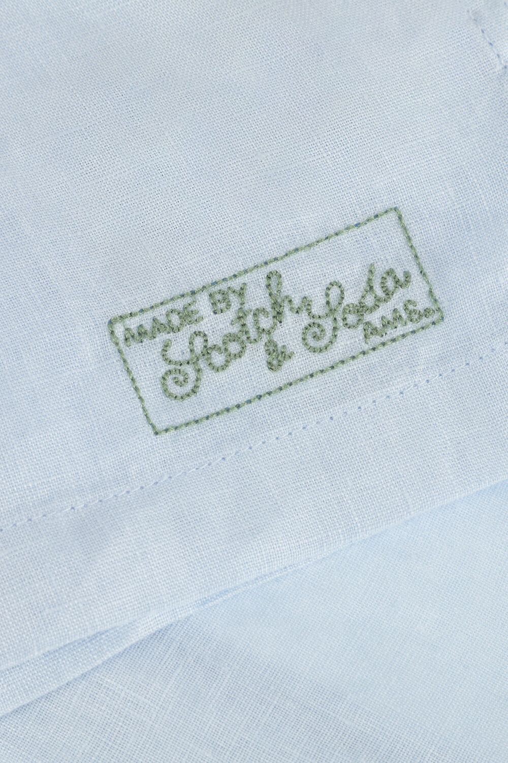 Lichtblauwe SCOTCH & SODA Casual overhemd SHORT-SLEEVED REGULAR FIT LINEN SHIRT - large