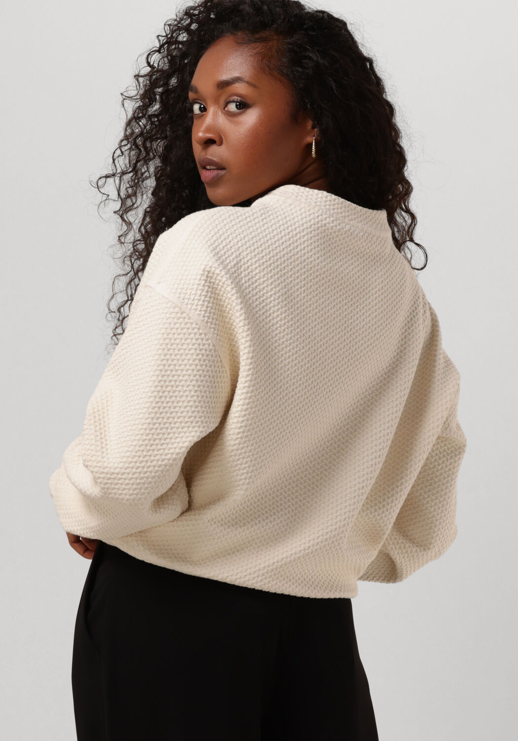 gebroken wit vanilia sweater herringbone sweat