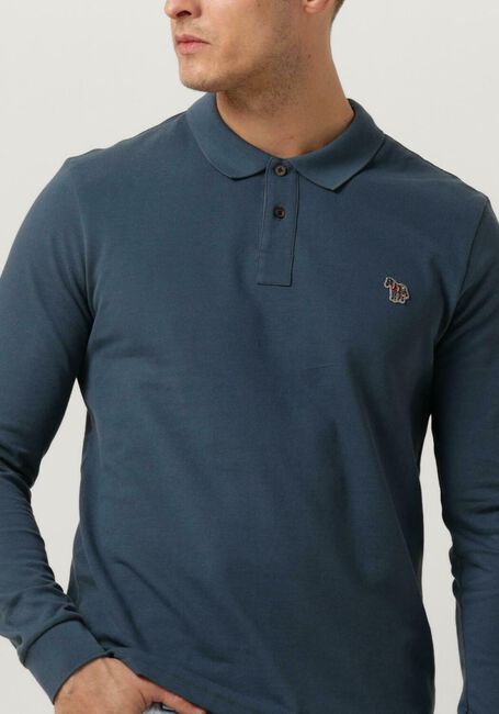 Blauwe PS PAUL SMITH Polo MENS SLIM FIT LS POLO SHIRT ZEBRA - large