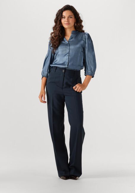Blauwe JANSEN AMSTERDAM Blouses BO BLOUSE SQL 782 3/4 PUFF SLEEVE - large