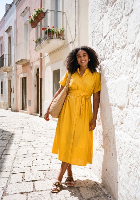 Gele VANESSA BRUNO Midi jurk CIAO - large
