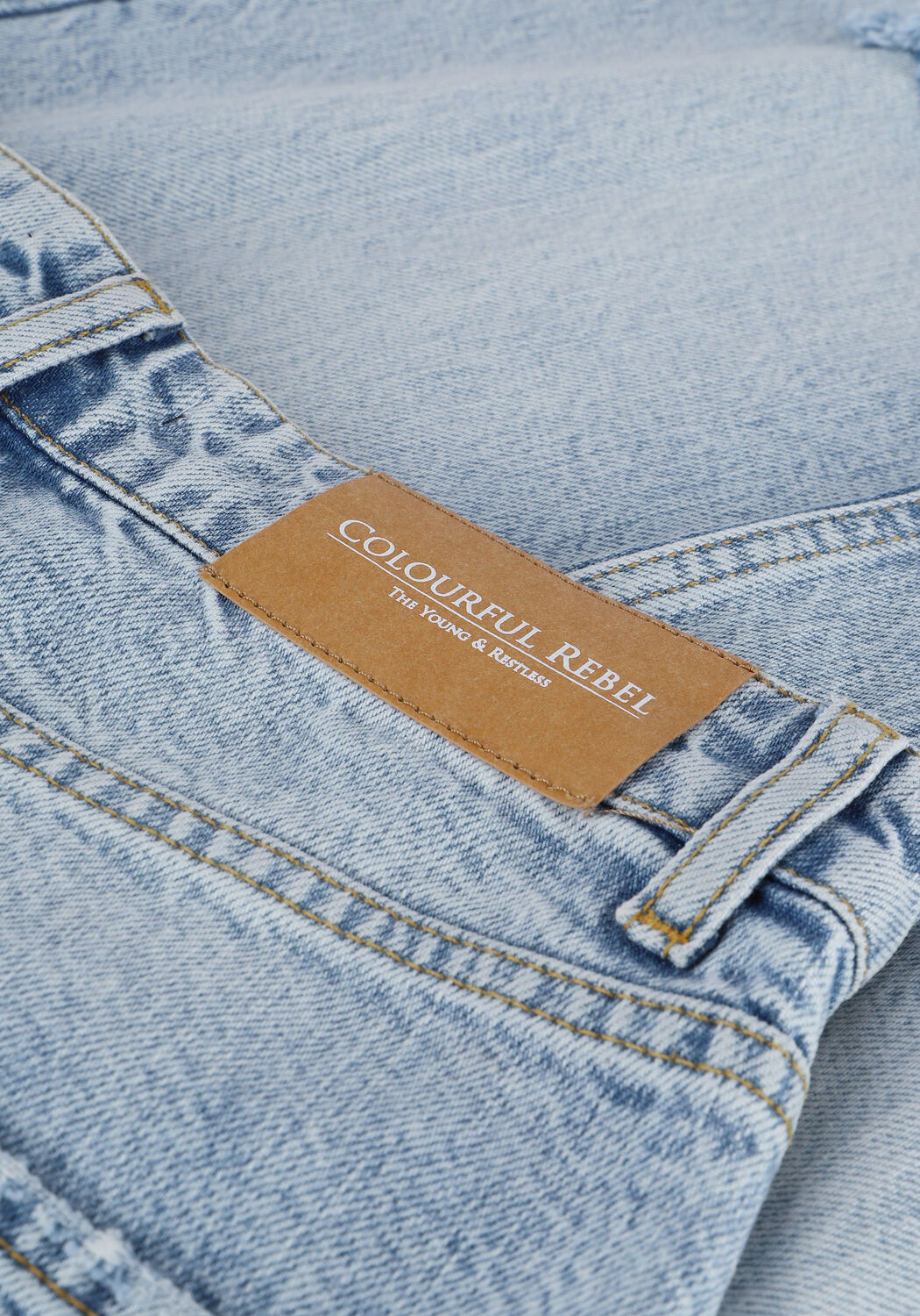 Blauwe COLOURFUL REBEL Wide jeans GAIA DESTROYED HIGH RISE JEAN - large