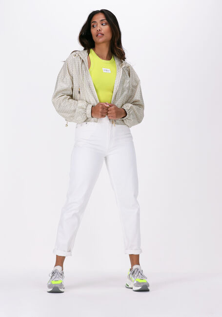 Ecru MICHAEL KORS Jack MK LOGO CROP BOMBER - large