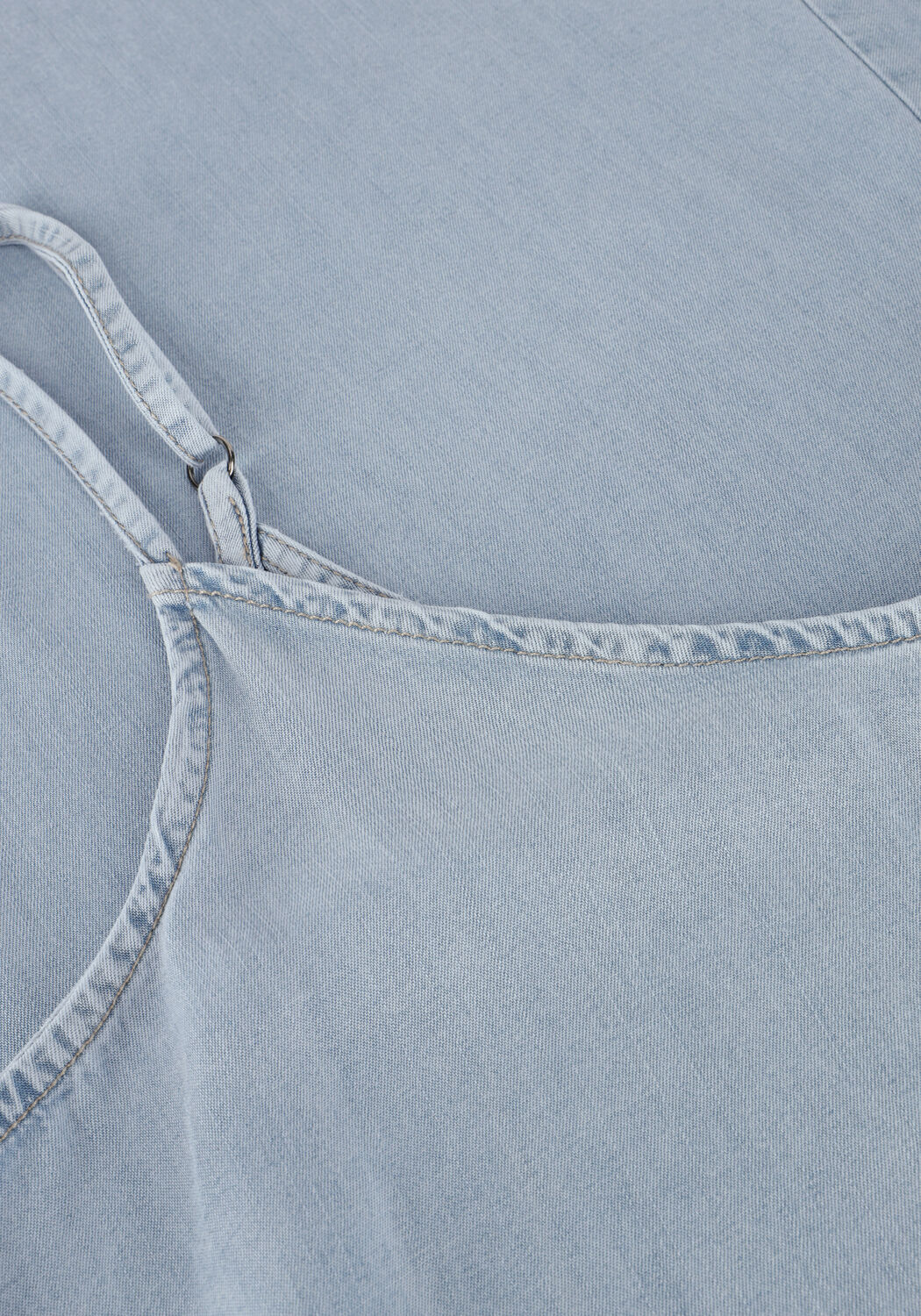 Lichtblauwe MY ESSENTIAL WARDROBE Midi jurk NELLYMW STRAP DRESS - large