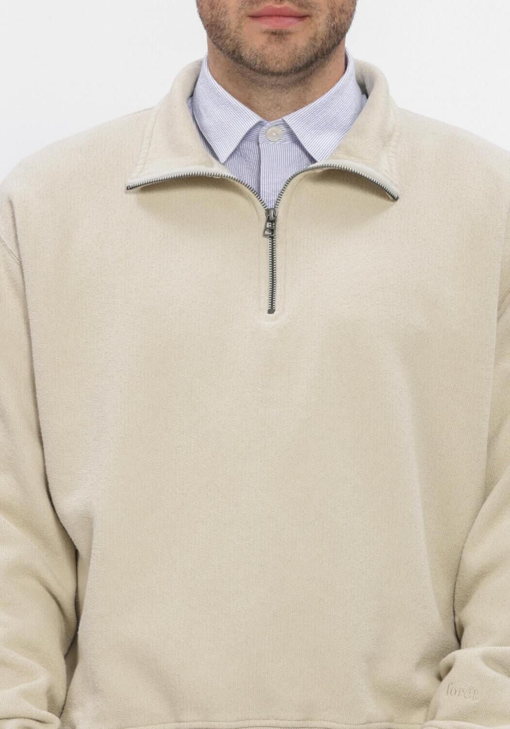 Beige FOR&Eacute;T Trui RAIN HALFZIP SWEATSHIRT - large