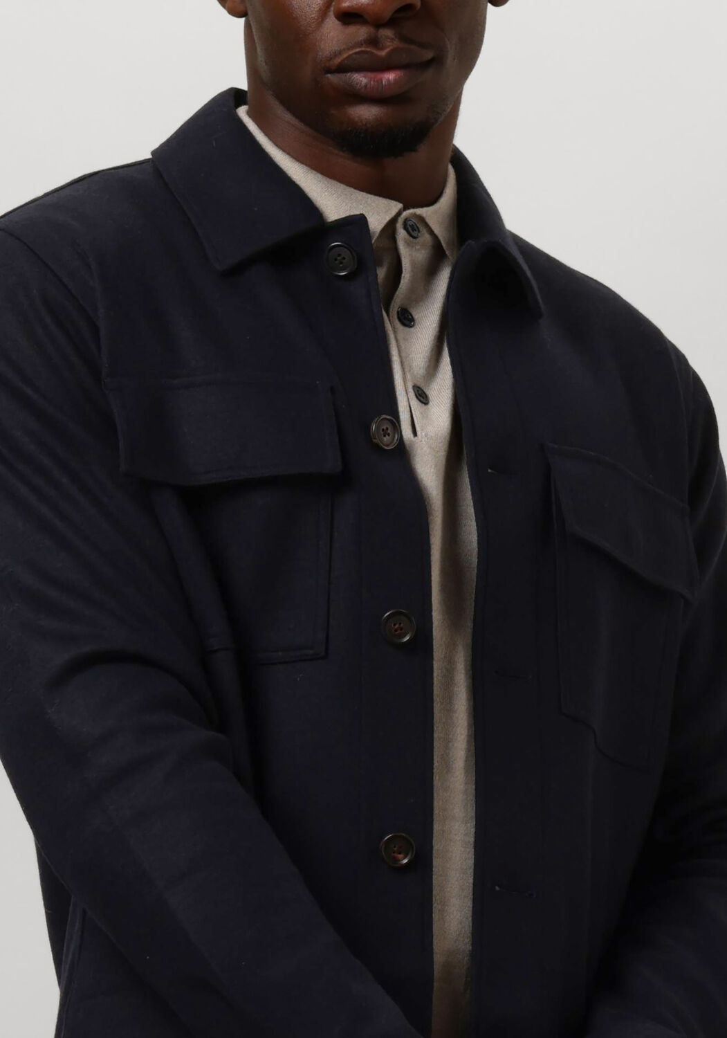 PROFUOMO Heren Overshirts Overshirt Knitted Blauw