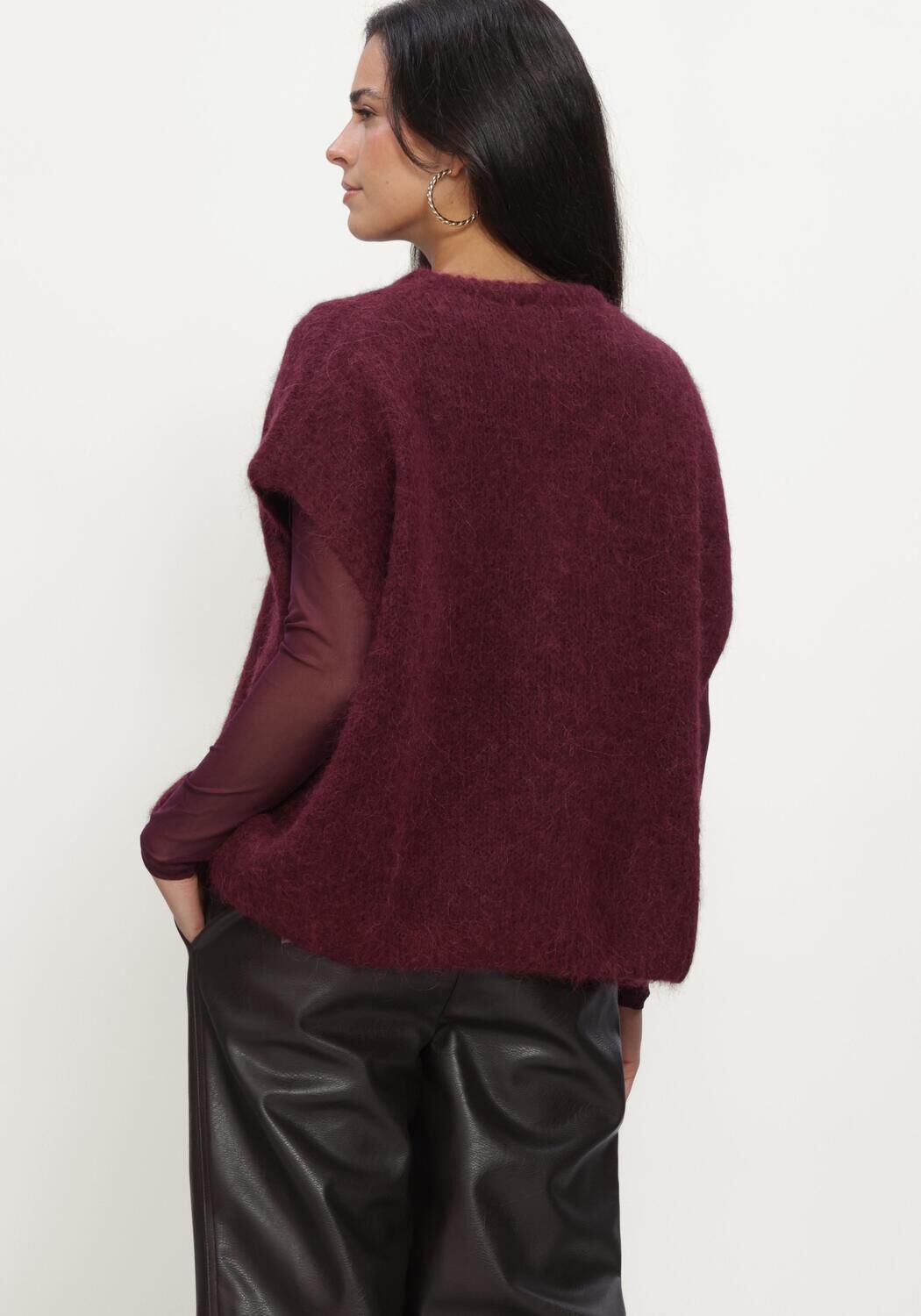 Bordeaux GRACE & MILA Spencer CARDIGAN - large