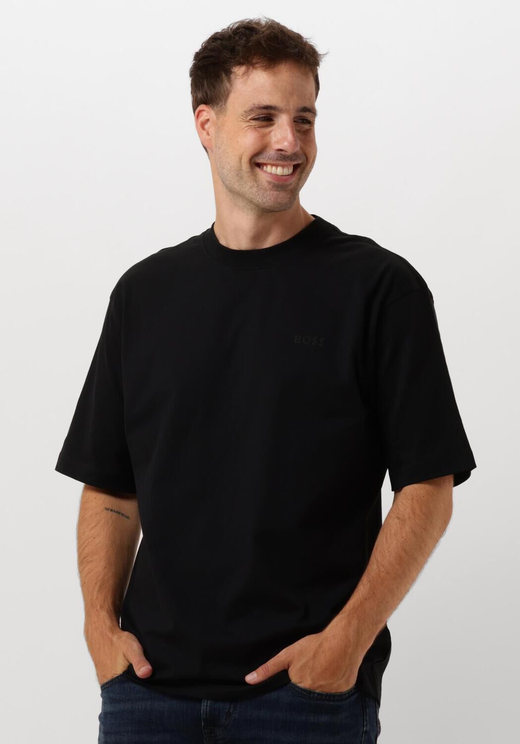 BOSS ORANGE Heren Polo's & T-shirts Terelaxboss Zwart