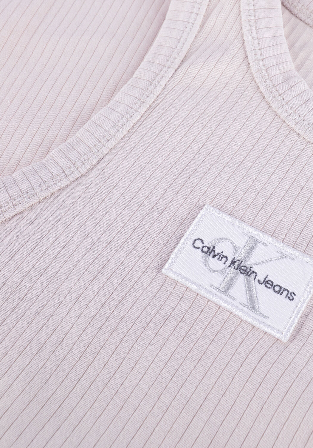 Beige CALVIN KLEIN Top ACID WASH RIB TANK TOP - large