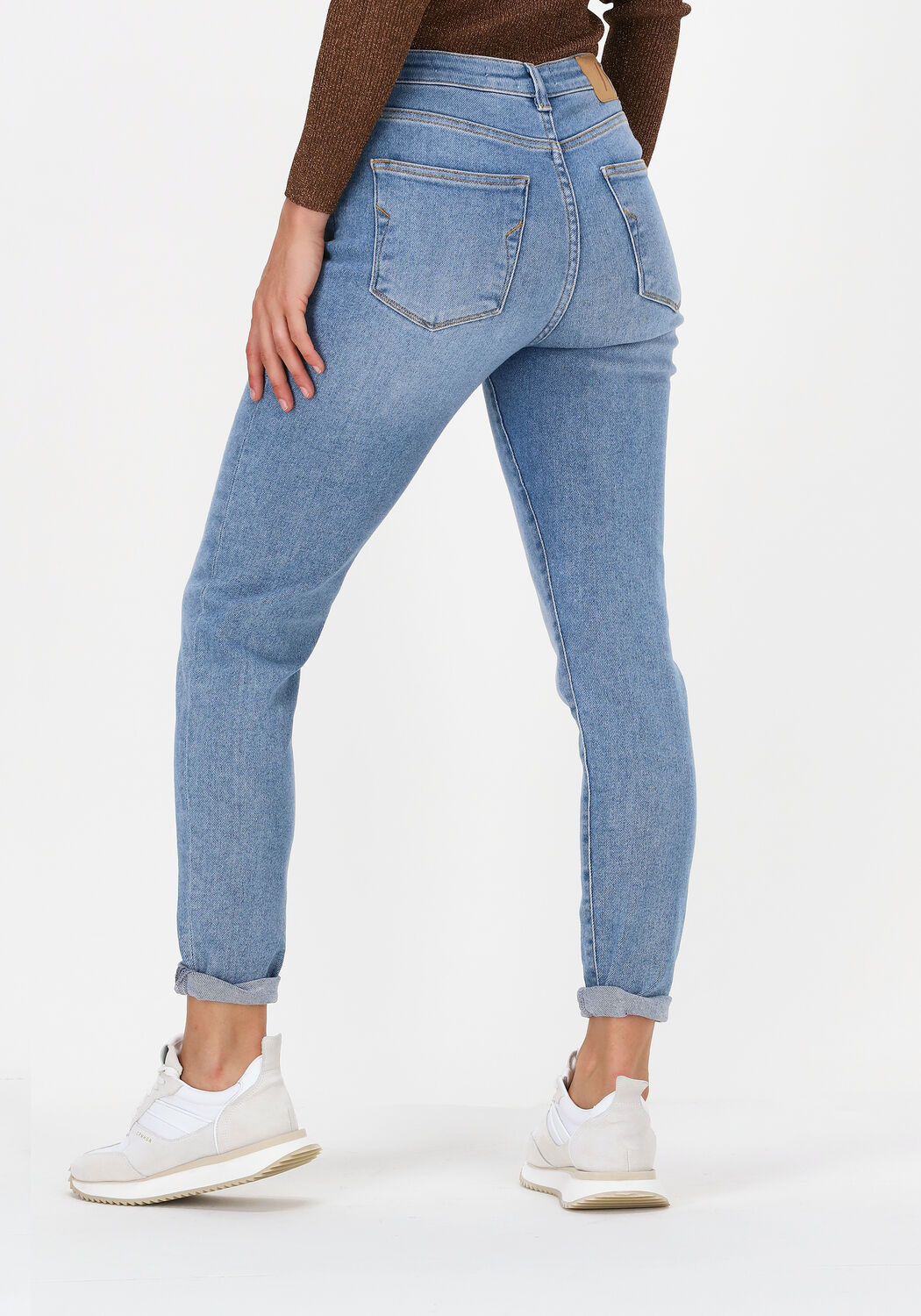 blauwe selected femme skinny jeans slfsophia mw skinny mid blue j