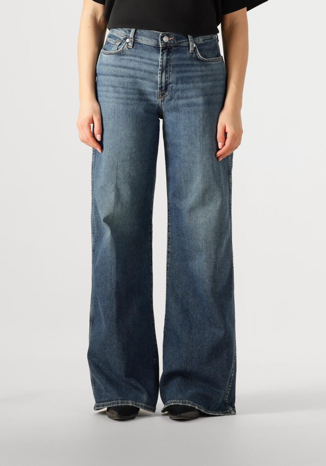 7 For All Mankind Jeans Straight Pre-owned Blue Dames