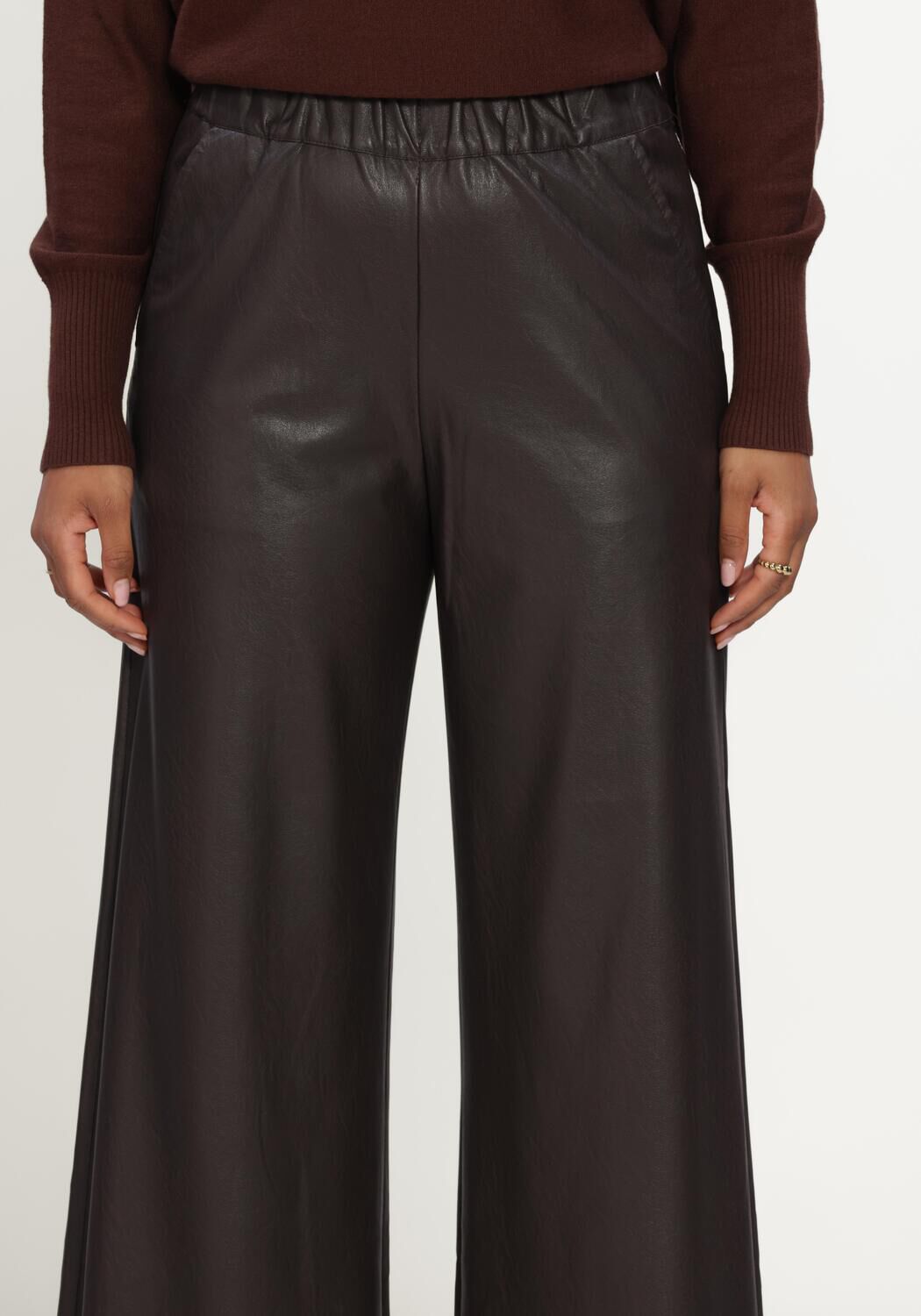 Bruine CAROLINE BISS Wijde broek 4570 - large