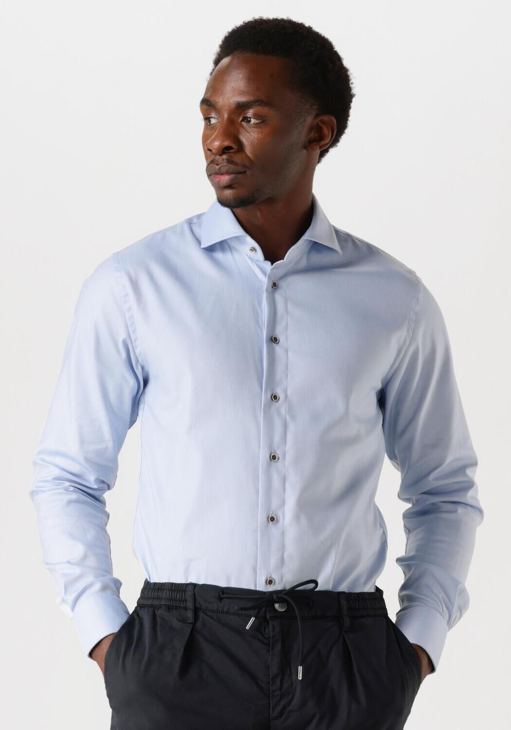 PROFUOMO Heren Overhemden Shirt Cutaway Sc Sf Non Iron Lichtblauw