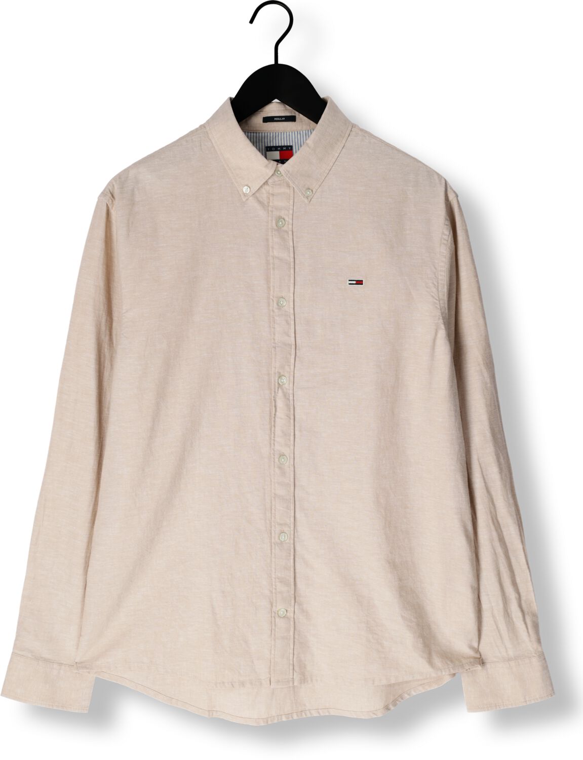 TOMMY JEANS Heren Overhemden Tjm Reg Linen Blend Ls Shirt Ext Beige