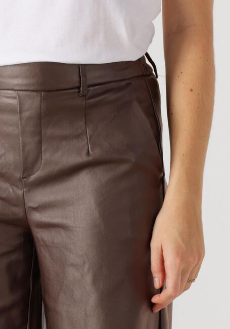 Bruine OBJECT Wijde broek OBJMELBA LISA WIDE COATED PANT - large
