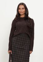 Bruine OBJECT Trui OBJARONA L/S RE KNIT PULLOVER